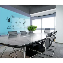 Hot Aria Low Profile Magnetic Glass Whiteboard, 4'H x 8'W, Blue (ARIASM48BE) Dry Erase