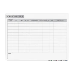 Aria OR Schedule Glass Dry-Erase Whiteboard, 3'H x 4'W (GRPARIASN13S-34) Dry Erase