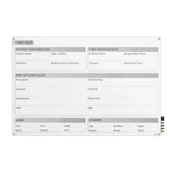 New Aria OR Time Out Magnetic Glass Dry-Erase Whiteboard, 18"H x 24"W (GRPARIASM12T-18) Dry Erase
