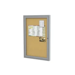 Sale Cork Enclosed Bulletin Board, Satin Frame, 1.5'H x 2'W (PA12418K) Bulletin