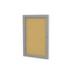Clearance Cork Enclosed Bulletin Board, Aluminum Frame, 3'H x 2'W (PA13624K) Bulletin
