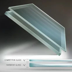 Harmony Glass Whiteboard with Radius Corners, 4'H x 5'W (HMYRN45WH) Dry Erase