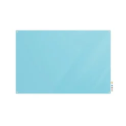 Clearance Harmony 4'H x 8'W Magnetic Glass Whiteboard with Square Corners, Blue (HMYSM48BE) Dry Erase