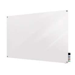 Clearance Harmony Magnetic Glass Whiteboard with Square Corners, 4'H x 5'W, White (HMYSM45WH) Dry Erase