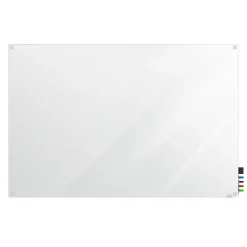 Clearance Harmony Magnetic Glass Whiteboard with Square Corners, 4'H x 5'W, White (HMYSM45WH) Dry Erase