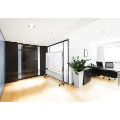 Sale Nexus IdeaWall 76"H x 76"W Mobile 2-Sided Porcelain Magnetic Whiteboard (NEX206MW-FR) Dry Erase