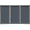 Ovation 4' H x 6' W Enclosed Fabric Bulletin Board with Gray Frame, 3 Door, Gray (OVG5-F91) Bulletin