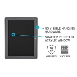 Ovation 4' H x 6' W Enclosed Fabric Bulletin Board with Gray Frame, 3 Door, Gray (OVG5-F91) Bulletin