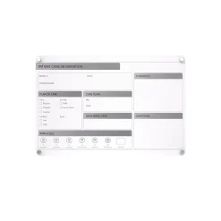 Hot Slide Changeable Patient Room Glass Dry-Erase Whiteboard, 24"H x 36"W (GRPHMYRNFM11P-23-12H) Dry Erase