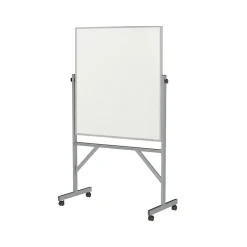 Clearance Steel Mobile Dry-Erase Whiteboard, Aluminum Frame, 4' x 3' (ARMM43) Dry Erase