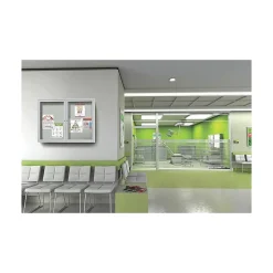 Online Vinyl Enclosed Bulletin Board, Satin Frame, 3'H x 4'W (PA23648VX-193) Bulletin