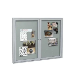Online Vinyl Enclosed Bulletin Board, Satin Frame, 3'H x 4'W (PA23648VX-193) Bulletin