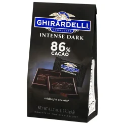 Chocolate<Ghirardelli Intense Dark 86% Cacao Dark Chocolate Candy Bar, 4.12 oz., 3/Bag (300-01033)