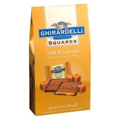 Chocolate<Ghirardelli Squares Milk & Caramel Milk Chocolate Candy Bar, 9.04 oz., 2/Pack (300-01034)
