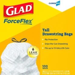 Glad 13 Gallon Trash Bag, 8.5