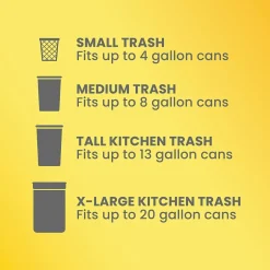 Glad ForceFlex Tall 13 Gallon Kitchen Drawstring White Trash Bags, 110/Box (79098)