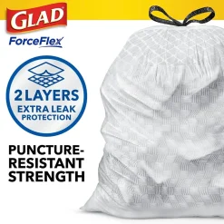 Glad ForceFlex Tall Kitchen Drawstring Trash Bags, 13 Gallon, Gain Lavender with Febreze Freshness, 80 Count (78533)