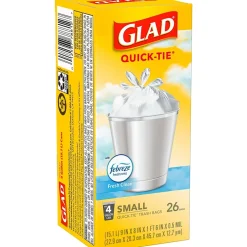 Glad OdorShield 4 Gallon Kitchen Trash Bags,Fresh Clean, 26/Box (78812)