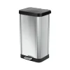 Glad Stainless Steel Step Trash Can, 20-Gallon, Stainless Steel/Black (GLD-74507)