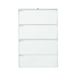 9300 Plus Series 4-Drawer Lateral File Cabinet, Locking, Letter/Legal, Designer White, 36" (TD9336P4F1HDWT) File Cabinets