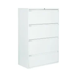 9300 Plus Series 4-Drawer Lateral File Cabinet, Locking, Letter/Legal, Designer White, 36" (TD9336P4F1HDWT) File Cabinets