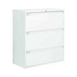 Outlet 9300 Plus Series 3-Drawer Lateral File Cabinet, Locking, Letter/Legal, Designer White, 36" (TD9336P3F1HDWT) File Cabinets