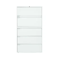 Sale 9300 Plus Series 5-Drawer Lateral File Cabinet, Locking, Letter/Legal, Designer White, 36" (TD9336P5F1HDWT) File Cabinets