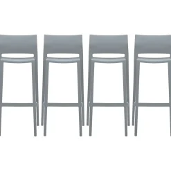 Hot Bakhita Plastic Armless Bar Chair, Alloy, 4/Carton (6754ALY) Folding & Stacking