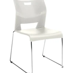 Outlet Duet 6621 Polypropylene Armless Stacking Chairs, Ivory Clouds, 4/Ct (TD6621CH-IVC) Folding & Stacking