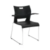 Online Duet Polypropylene Office Stacking Chairs, Asphalt Night, 4/Carton (TD6620CHBLK) Folding & Stacking