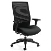 Online Loover Urban Fabric Mesh High Back Weight Sensing Synchro Tilter Chair, Black Coal Office Chairs