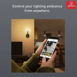 Smart Bulbs<Globe Electric B11-Shape E12-Base Wi-Fi Tunable Edison-Style 40-Watt-Replacement Smart Candelabra LED Bulb, White (34918)