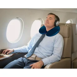 Go Green Power Travergo Polyester Travel Pillow, Blue (TR1020BL)