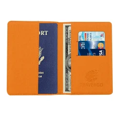 Go Green Power Travergo Passport Holder, Orange (TR1220OR)