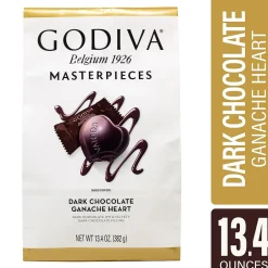 Chocolate<Godiva Masterpieces Ganache Heart Dark Chocolate Pieces, 13.4 oz. (220-01995)