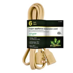 Extension Cords<GoGreen Power 14/3 6' Appliance Cord, Beige, 3/Pack (GG-25606)