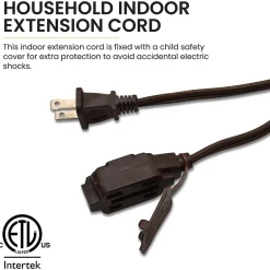 Extension Cords<GoGreen Power 12' Extension Cord, 3-Outlet, 16 AWG, Brown (GG-24812-3)