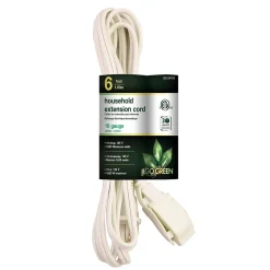 Extension Cords<GoGreen Power 6' Extension Cord, 3-Outlet, 16 AWG, White (GG-24706-10)