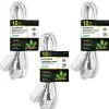 Extension Cords<GoGreen Power 12' Extension Cord, 3-Outlet, 16 AWG, White (GG-24712-3)