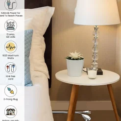 Extension Cords<GoGreen Power 12' Extension Cord, 3-Outlet, 16 AWG, White (GG-24712-3)