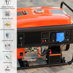 Extension Cords<GoGreen Power 100' Indoor/Outdoor Extension Cord, 3-Outlet, 12 AWG, Orange (GG-15200)