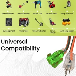 Extension Cords<GoGreen Power 100' Indoor/Outdoor Extension Cord, 12 AWG, Orange (GG-14000)