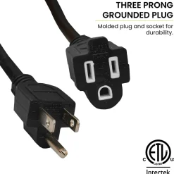 Extension Cords<GoGreen Power 100' Indoor/Outdoor Extension Cord, 14 AWG, Black (GG-13800BK)