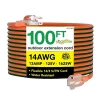 Extension Cords<GoGreen Power 100' Indoor/Outdoor Extension Cord, 14 AWG, Orange (GG-13800)