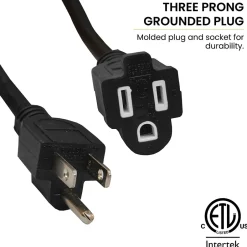 Extension Cords<GoGreen Power 50' Indoor/Outdoor Extension Cord, 14 AWG, Black (GG-13850BK)