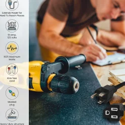 Extension Cords<GoGreen Power 25' Indoor/Outdoor Extension Cord, 16 AWG, Black (GG-13725BK)