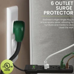 Surge Protectors & Power Strips<GoGreen Power 6 Outlet Surge Protectors, 6' Cord, Black (GG-16106MSBK)