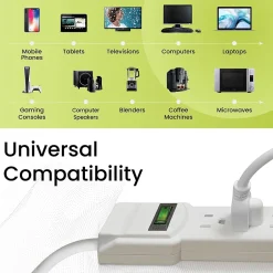 Surge Protectors & Power Strips<GoGreen Power 6 Outlet Surge Protector, 12' cord, White (GG-16103M-12)