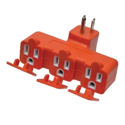 Surge Protectors & Power Strips<GoGreen Power 3 Outlet Tri Tap Adapter with Covers, Orange (GG-03431OR)