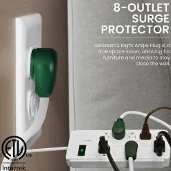Surge Protectors & Power Strips<GoGreen Power 6' Surge Protector, 8 Outlet, White (GG-18316WH)